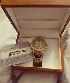 Jaques Richal Made By Swiss Watch 18K Gold Plated Watch 33MM Crystal,