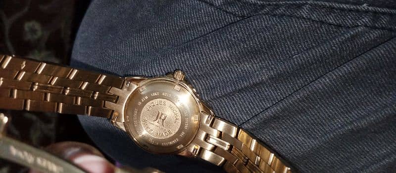 Jaques Richal Made By Swiss Watch 18K Gold Plated Watch 33MM Crystal, 3