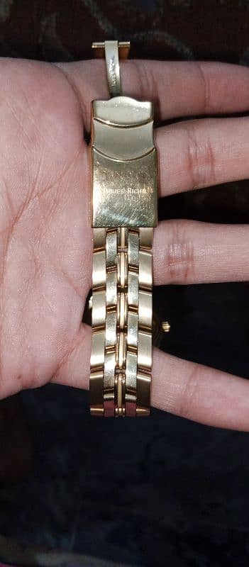 Jaques Richal Made By Swiss Watch 18K Gold Plated Watch 33MM Crystal, 7