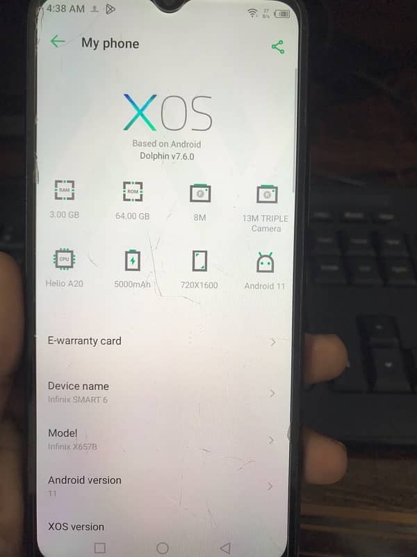 infinix Smart 6 10 by 9 condition 3Ram 64 Memory 5