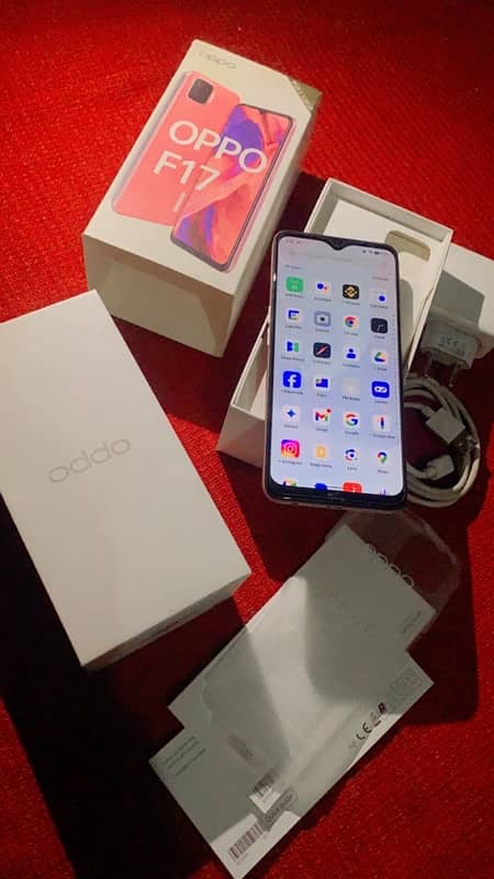 oppo f17 all orignal complete Box charger 4