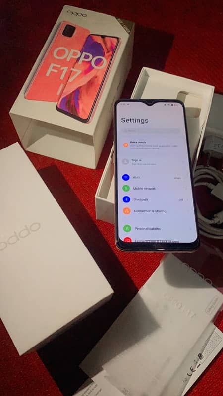 oppo f17 all orignal complete Box charger 5