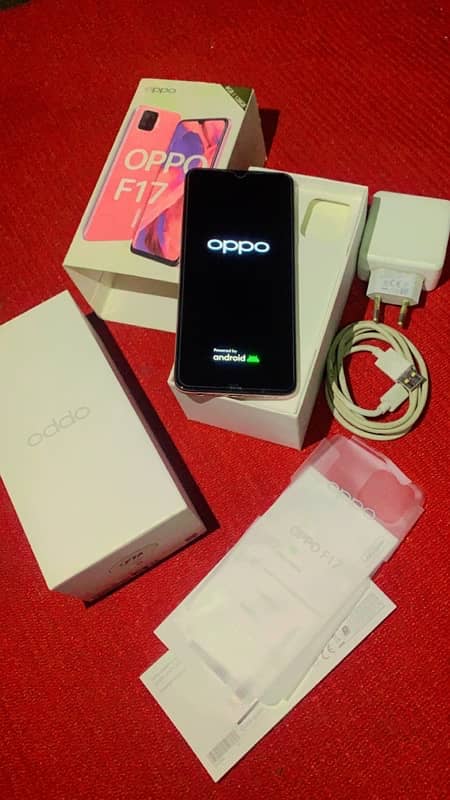 oppo f17 all orignal complete Box charger 6