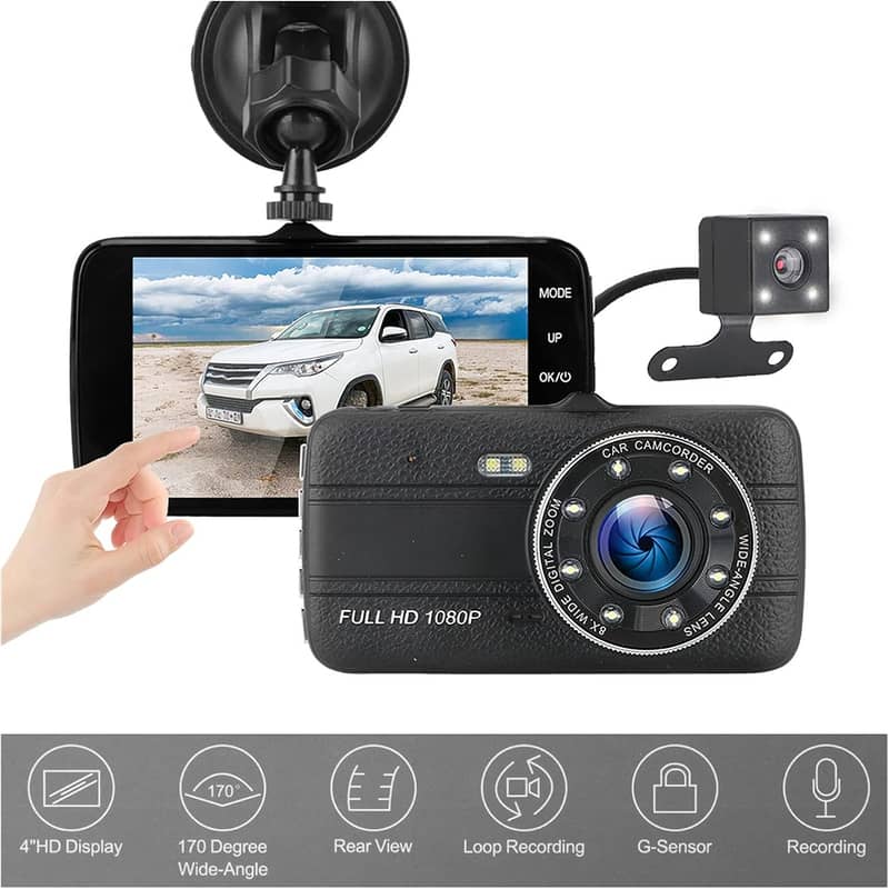 Dash Cam Front+Rear 8 LED Night Vision Car Camera advanced Sony sensor 0