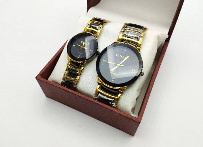 Couple Trending Stainless Steel Watch free cod all Pakistan 1