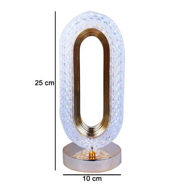 table Lamp rechargeable three mod light oval shape 3