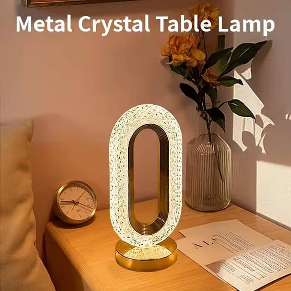 table Lamp rechargeable three mod light oval shape 4