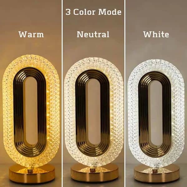 table Lamp rechargeable three mod light oval shape 7