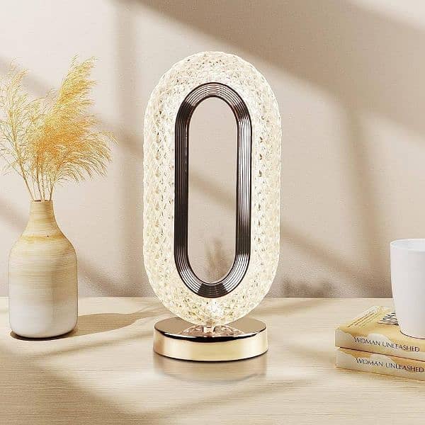 table Lamp rechargeable three mod light oval shape 8