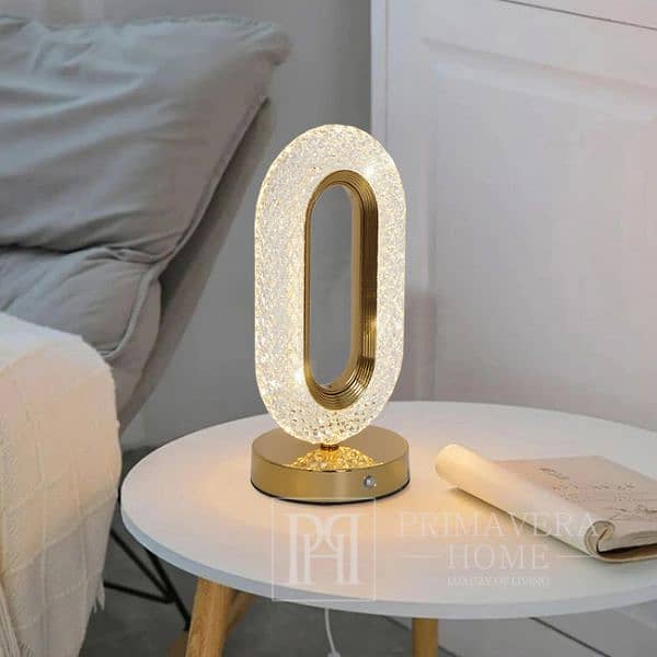 table Lamp rechargeable three mod light oval shape 9