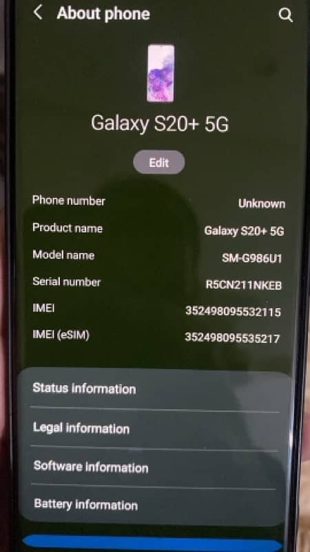 SAMSUNG S20 plus 5G  12gb 128gb 2