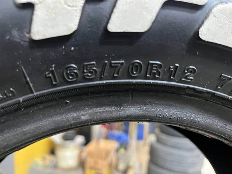 2 tyres 165-70-12 trakmax made in china used 2