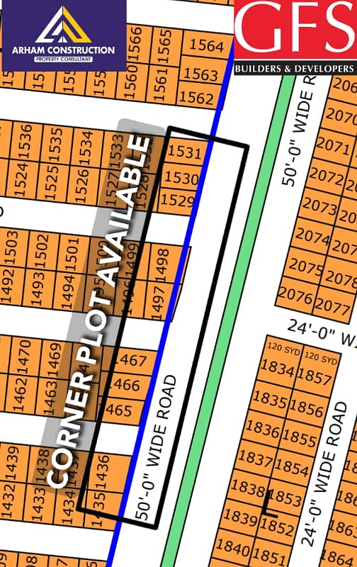 NORTH TOWN RESIDENCY PHASE 1 GOLD BLOCK 80syd Corner plot 0