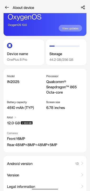 oneplus 8 pro 12+12GB/256 New 5