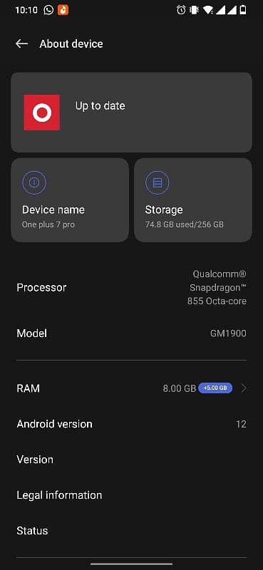 one plus  7 pro 8+5/256 0
