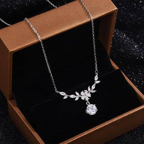 Difeng 99 sterling silver blossom Necklace - Elegant clavicle chain 1