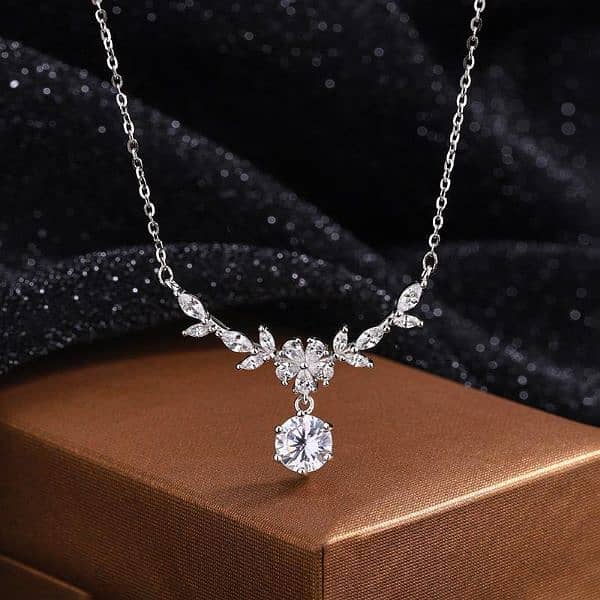 Difeng 99 sterling silver blossom Necklace - Elegant clavicle chain 2