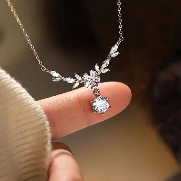 Difeng 99 sterling silver blossom Necklace - Elegant clavicle chain 4