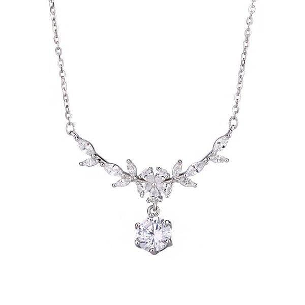 Difeng 99 sterling silver blossom Necklace - Elegant clavicle chain 5