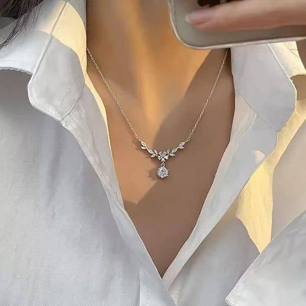 Difeng 99 sterling silver blossom Necklace - Elegant clavicle chain 6