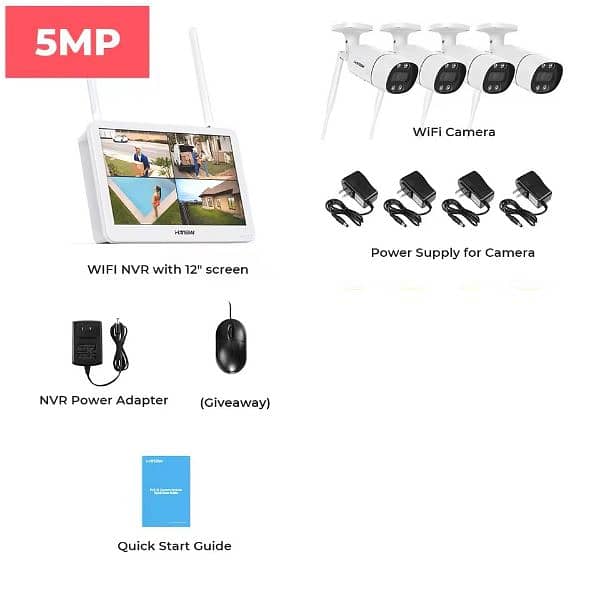 IP Camera Onvif 5MP Color Night H. 265 HD Digital Outdoor 0