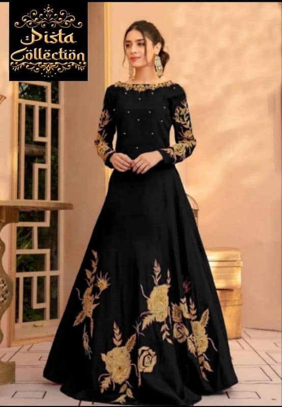 Stunning Embroidered black maxi dress Best and new style firaaq 0