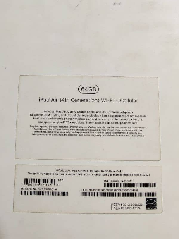 ipad air 4 cellular 64gb 12