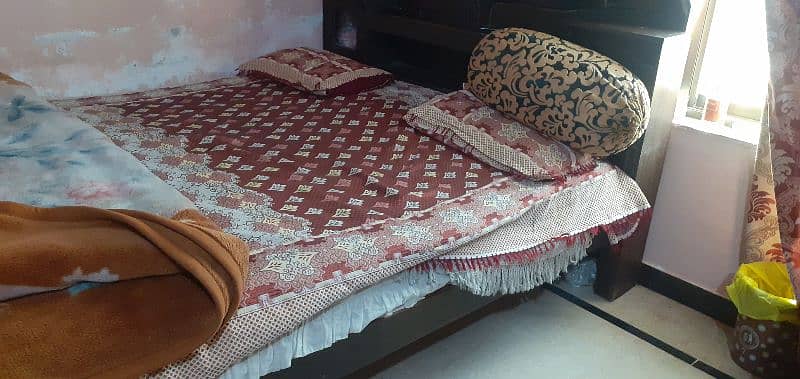 wooden bed with matress 1