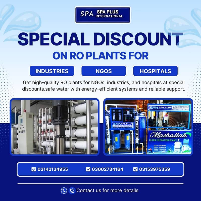 Special Discount on RO Plants for NGOs, Industries, and Hospitals! 0