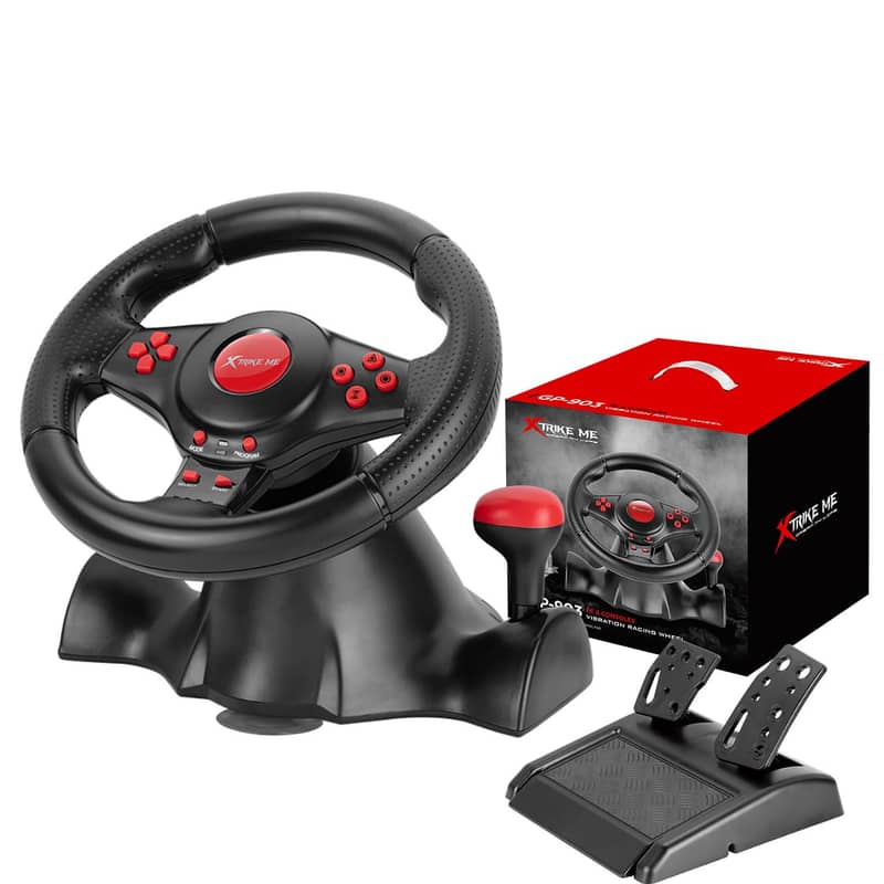 GP-903 Racing Wheel with Dual Vibration Motors Realistic Gaming 0