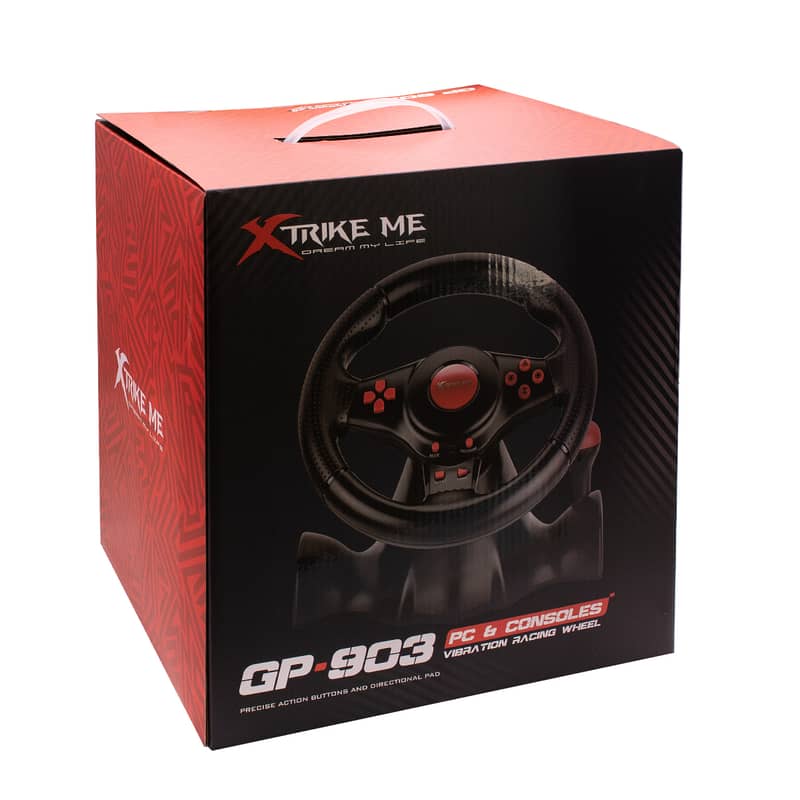 GP-903 Racing Wheel with Dual Vibration Motors Realistic Gaming 2