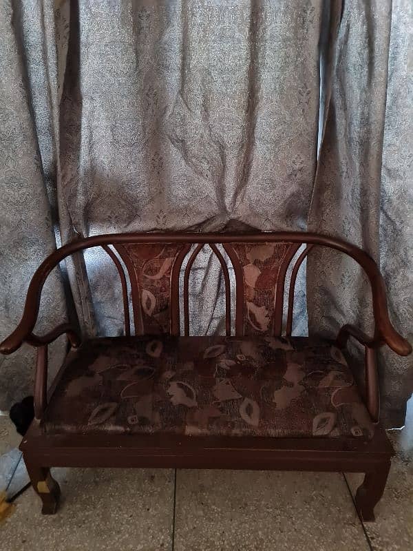 1 Complete Bed Set and 1 Solid Wooden Sofa Set Chairs Set. 2