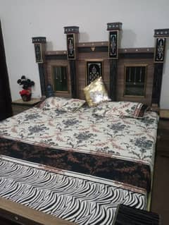 King Size Double Bed with side tables, Dressing Table, wardrobe.