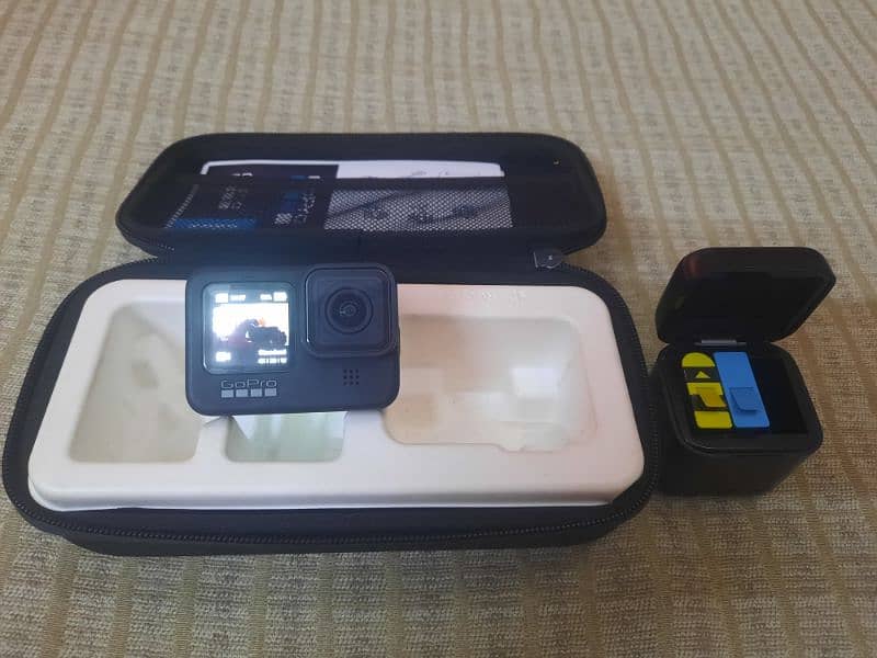 Go pro Hero 9 Action Camera with Bty charger and extra btys and card 1