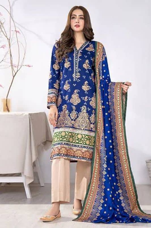 unstitched 3 piece original limelight khaddar dress 1