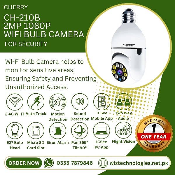 Cherry 2 Megapixel 1080P Wi-Fi Bulb Camera 2