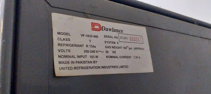 Dawlence Vertical Deep Freezer (VF-1035 WB) 2