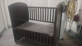 Baby Cot | wooden cort with wheels | urgent sell