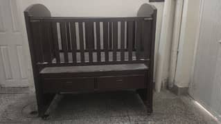 Baby Cot | wooden cort with wheels | urgent sell