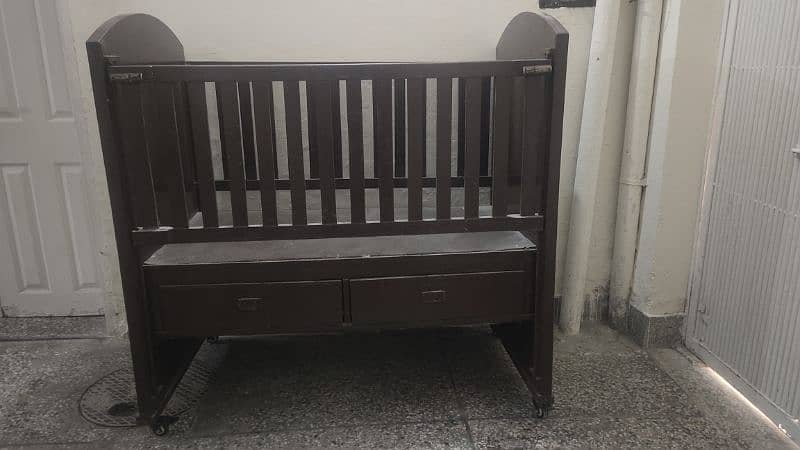 Baby Cot | wooden cort with wheels | urgent sell 0