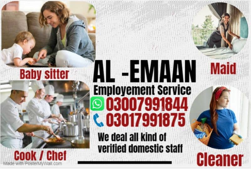 Al . Emaan . Domestic . Services . House . Made . Couple . Chef. Baby Care . 0