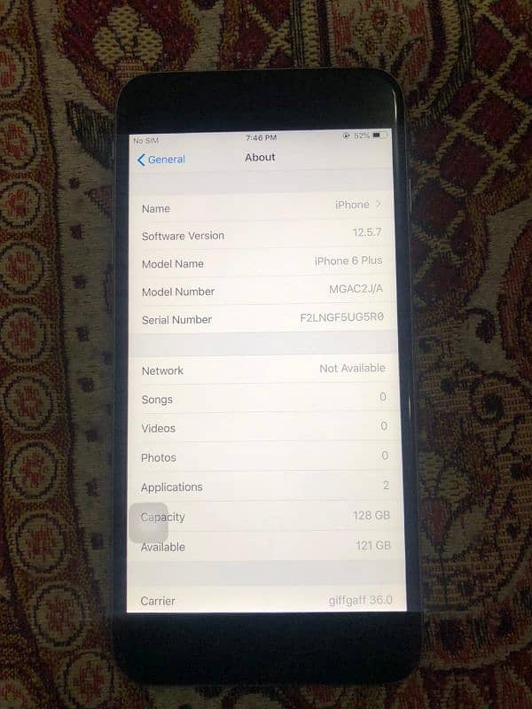 iphone 6plus ,128gb memory Non pta hai 4