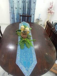 Dining table pure wooden. 6 seater durable table.