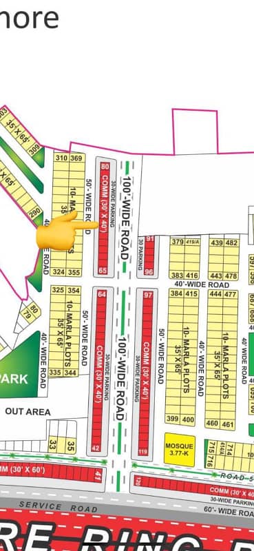 Open form 5 Marla commercial plot no 73 for sale in Golf view phase 2 Bahria town Lahore 0