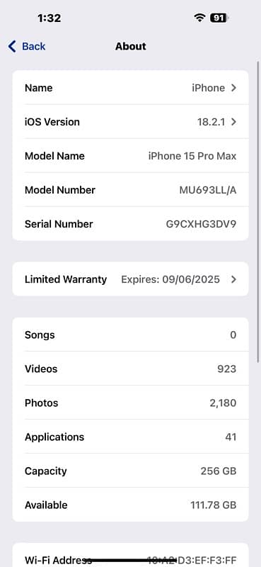 Iphone 15 Pro Max JV LLA Blue Titanium 256 GB 6