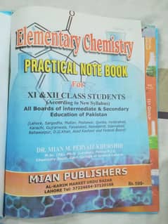 Intermediate Chemistry Practical Notebook