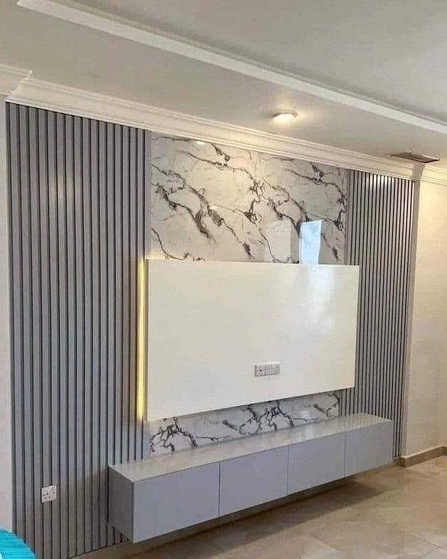 Media wall - feature wall-Media wall unit- Wpc Wall Panel-Wall molding 2