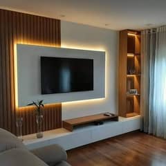 Media wall - feature wall-Media wall unit- Wpc Wall Panel-Wall molding