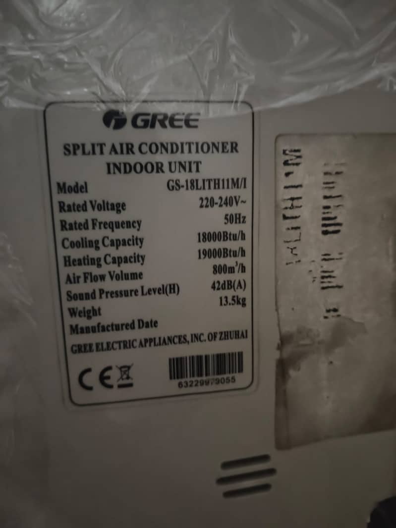 Gree 1.5 ton dc inverter GG99G (0306=4462/443) supperseet 4