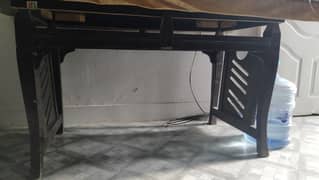 6 Chairs with Dining Table, wooden table top
